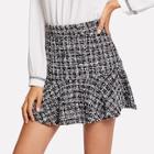 Shein Flared Plaid Skirt
