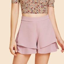 Shein Zip Side Tiered Shorts