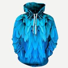Shein Men Allover Feather Print Hooded Sweatshirt