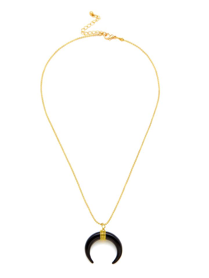 Shein Contrast Moon Pendant Chain Necklace