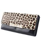 Shein Black Beading Leopard Pu Leather Clutch Bag