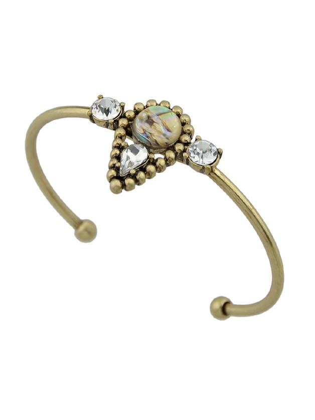 Shein Vintage Boho Rhinestone Geometric Open Cuff Bangles