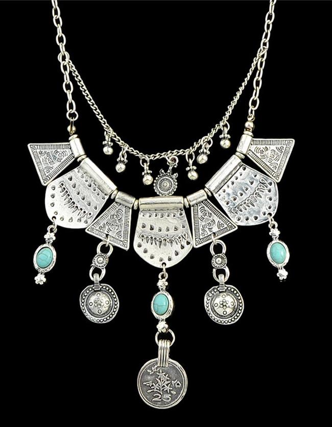 Shein Silver Chunky Statement Necklace