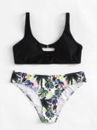 Shein Coconut Tree Print Cut Out Bikini Set
