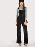 Shein Solid Velvet Overalls