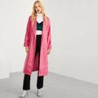 Shein Belted Faux Leather Trench Coat