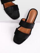 Shein Rockstud Detail Velvet Flat Sandals