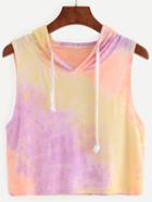 Shein Hooded Tie-dye Tank Top