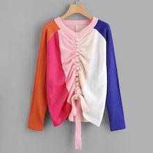 Shein Raglan Sleeve Color Block Drawstring Jumper