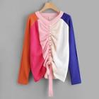 Shein Raglan Sleeve Color Block Drawstring Jumper