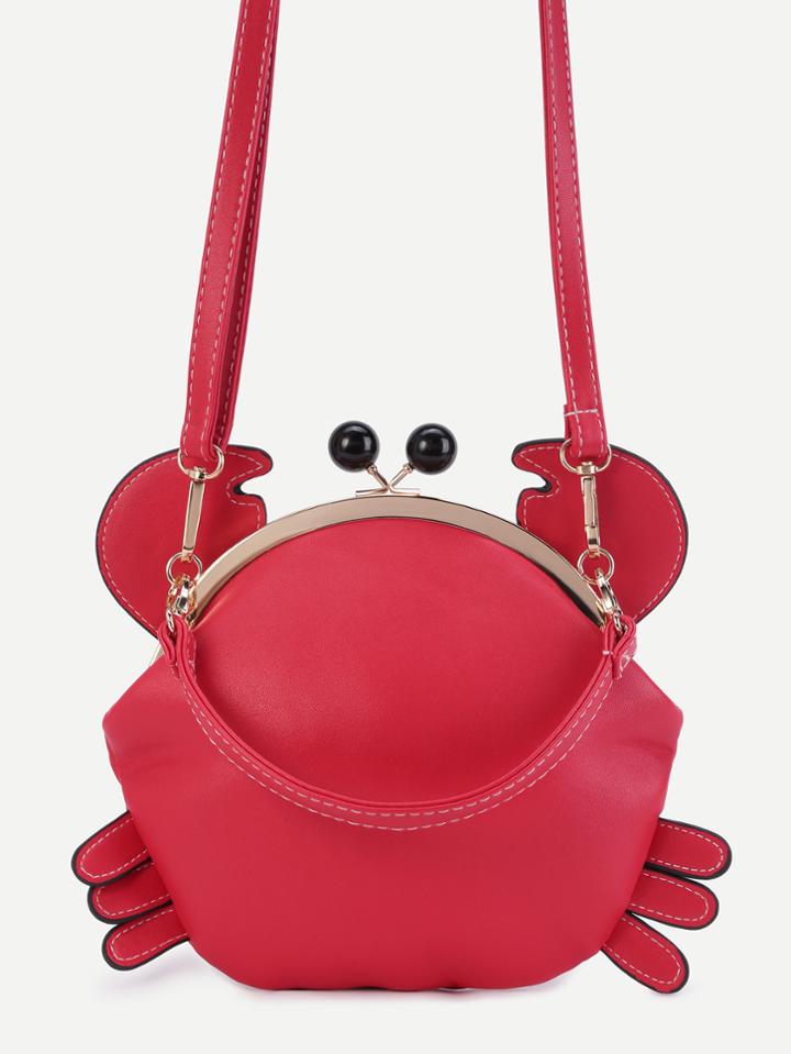 Shein Cute Red Pu Crab Bag With Convertible Strap