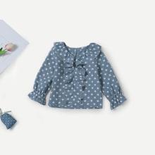 Shein Toddler Girls Frill Trim Polka Dot Blouse