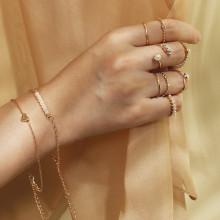 Shein Faux Pearl Detail Rings & Link Bracelets Set