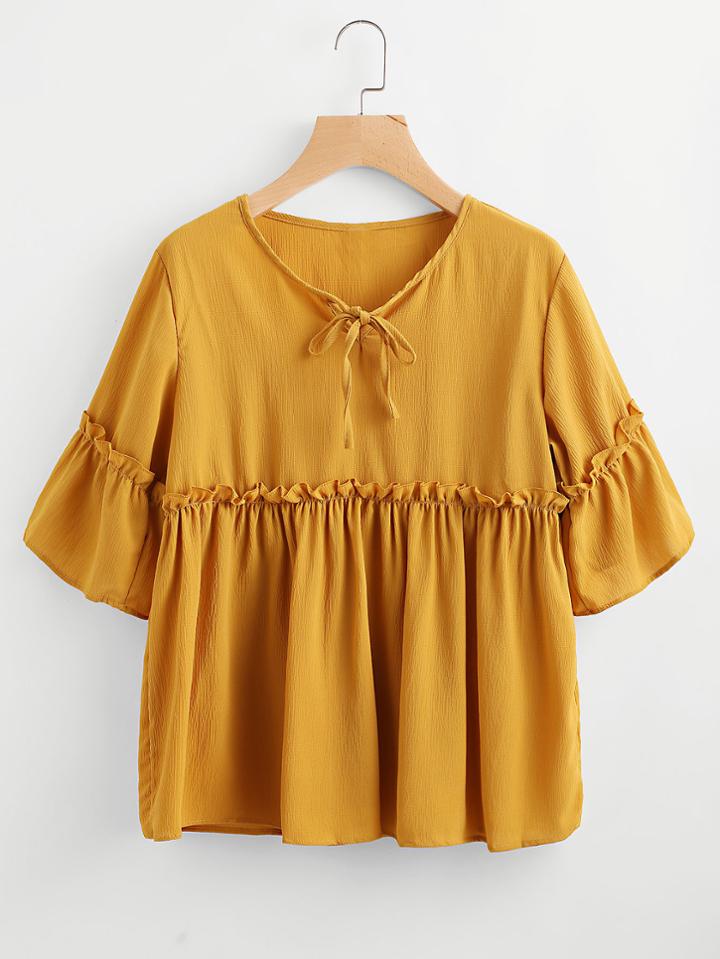 Shein Frill Trim Smock Blouse