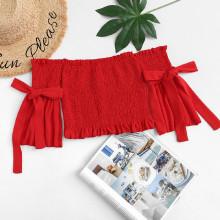 Shein Off Shoulder Knot Sleeve Top