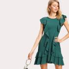 Shein Flounce Embellished Tiered Hem Dress