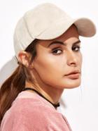 Shein Beige Suede Casual Baseball Cap