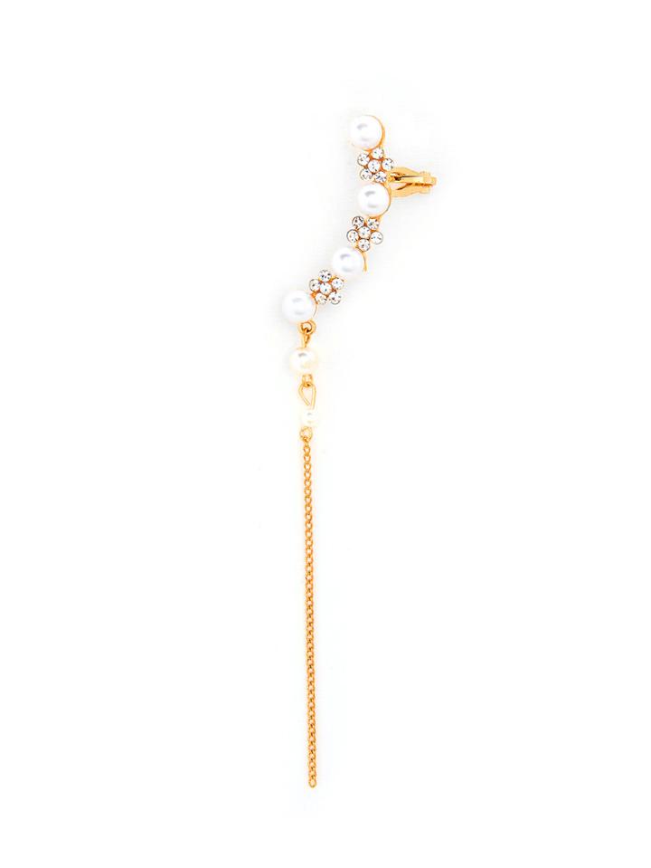 Shein Faux Pearl Decorated Chain Design Ear Cuff 1pc