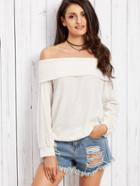 Shein White Off The Shoulder T-shirt