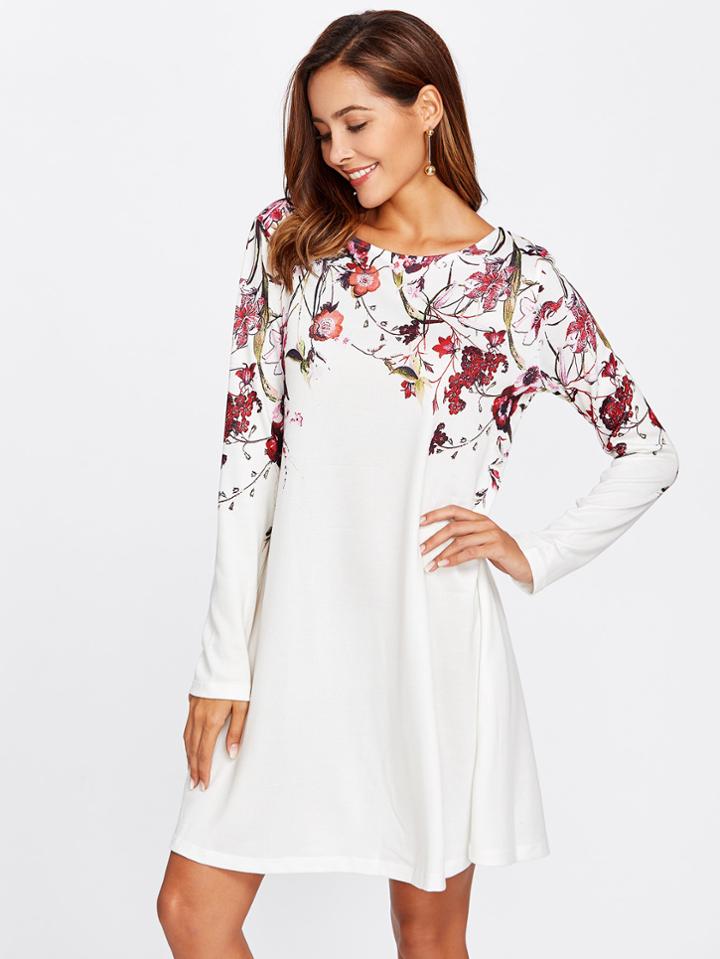 Shein Botanical Print Flowy Dress