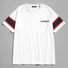 Shein Men Letter And Striped Tee