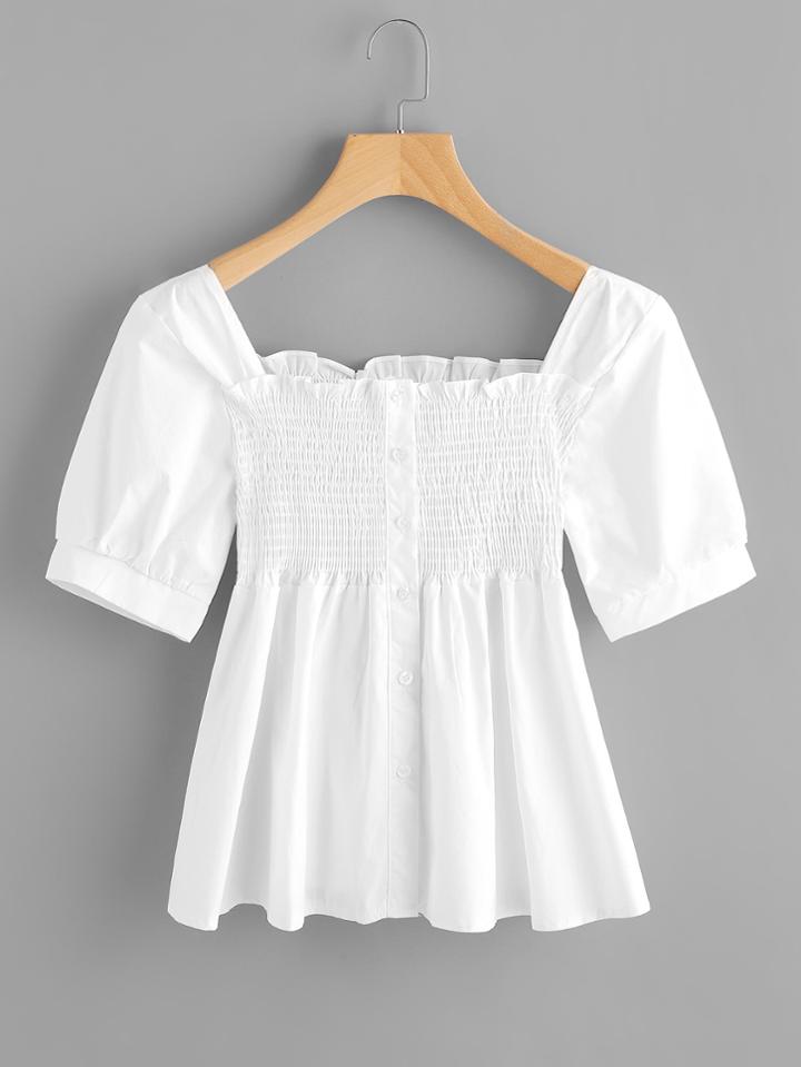Shein Bardot Blouse With Shirring