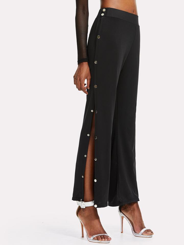 Shein Snap-button Side Pants