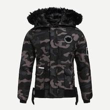 Shein Men Camo Print Detachable Hooded Outerwear