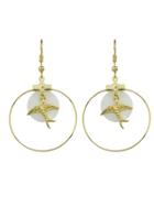 Shein Trendy Gold Color Bird Big Round Earrings