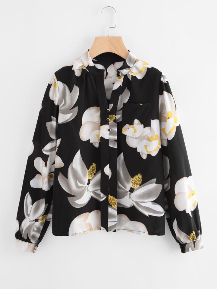 Shein Floral Print Random Blouse