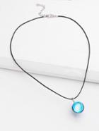 Shein Glass Ball Design Luminous Pendant Necklace