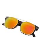 Shein Red Removable Clip Vintage Sunglasses