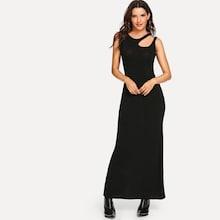 Shein Asymmetrical Cut Out Shoulder Tee Dress