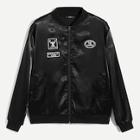 Shein Men Zip Front Letter Jacket