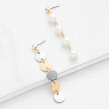 Shein Sequins & Faux Pearl Design Mismatch Earrings