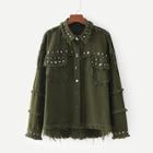 Shein Frayed Edge Studded Jacket