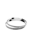 Shein 2pcs Matte Silver Bangle Set