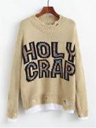 Shein Drop Shoulder Ripped Detail 2 In 1 Sweater