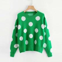 Shein Polka Dot Print Drop Shoulder Jumper