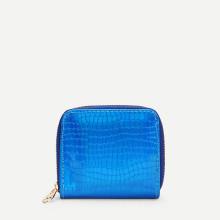 Shein Croc Embossed Zip Around Purse