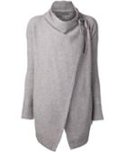  Grey Long Sleeve Cardigan Sweater