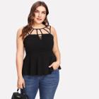 Shein Plus Caged Peplum Top