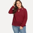 Shein Plus Cut Out Chiffon Blouse