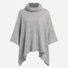 Shein Rolled Neck Solid Poncho Sweater