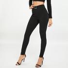 Shein Solid Belted Leggings