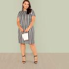Shein Plus Striped Print Pencil Dress