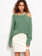 Shein Asymmetric Dropped Shoulder Cutout Sweater