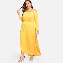 Shein Plus Off Shoulder Solid Dress