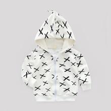 Shein Toddler Boys Cross Print Hooded Jacket