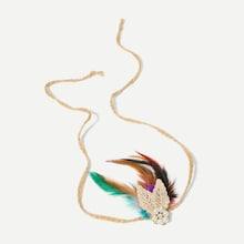 Shein Feather & Faux Pearl Headband